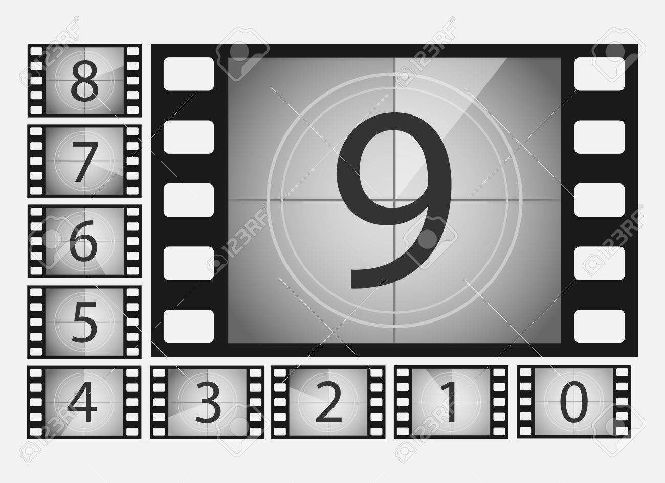 movie countdown numbers vector set the countdown to the start countdown numbers