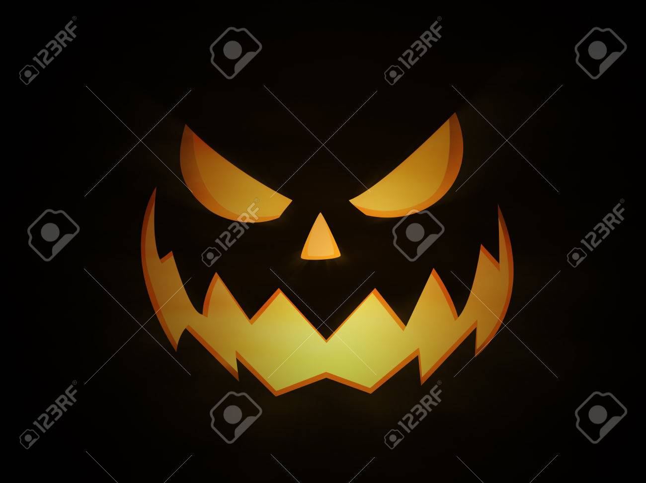 Halloween Night Scary And Evil Jack O Lantern Pumpkin With Glowing Stock Photo Picture And Royalty Free Image Image