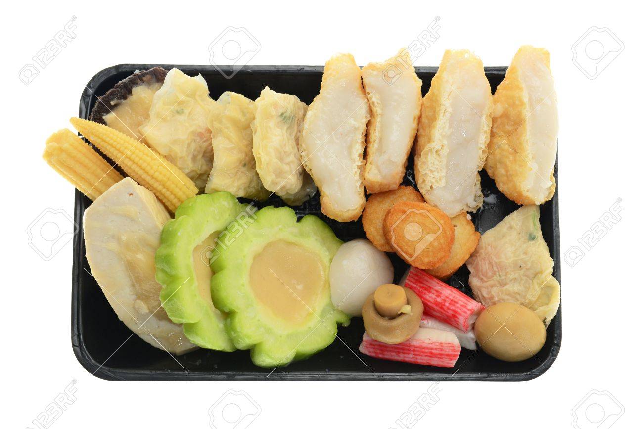 chinese stuff fish meat yong tau foo stock photo picture and