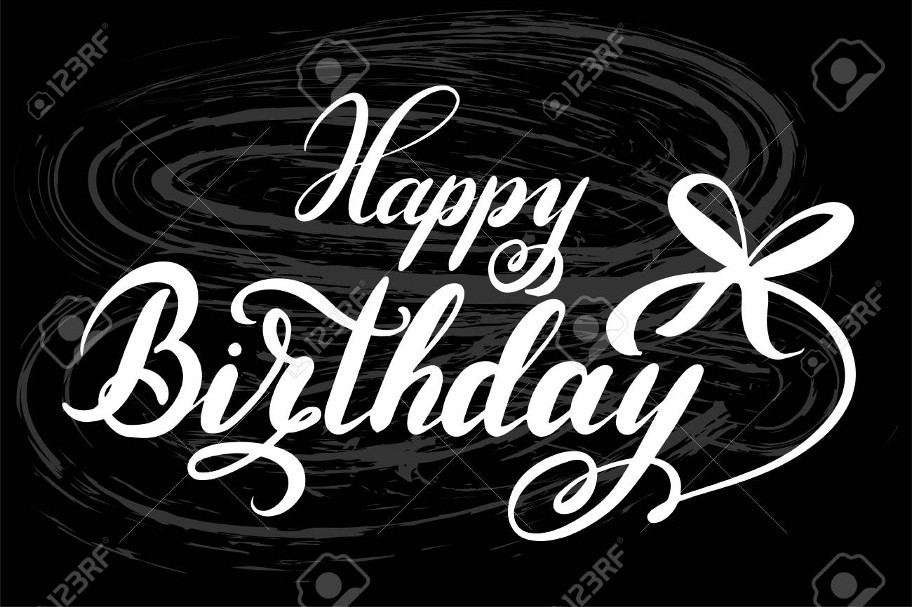for hand drawn crown lettering with icon Happy post.. birthday