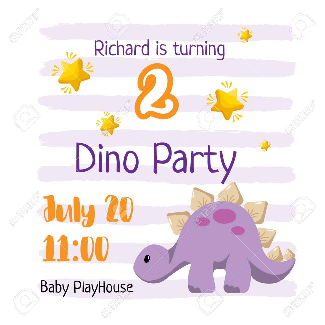 kid birthday invitation template design dino party for a baby