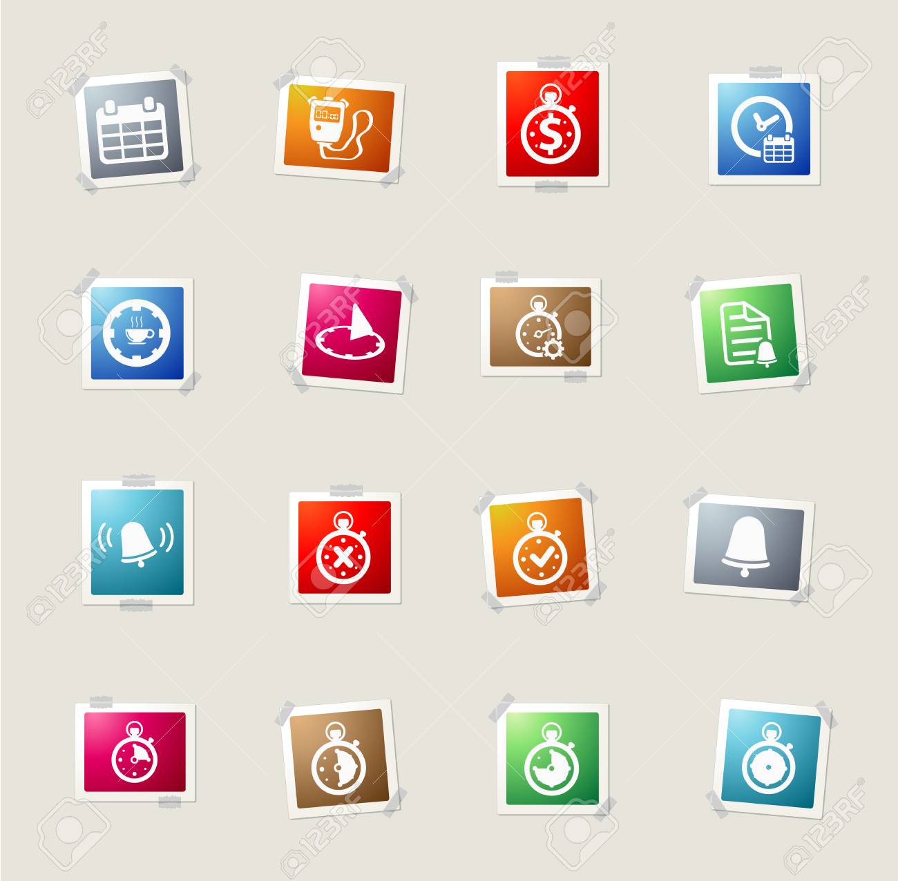 Time Card Icons For Web Royalty Free Cliparts Vectors And Stock Illustration Image