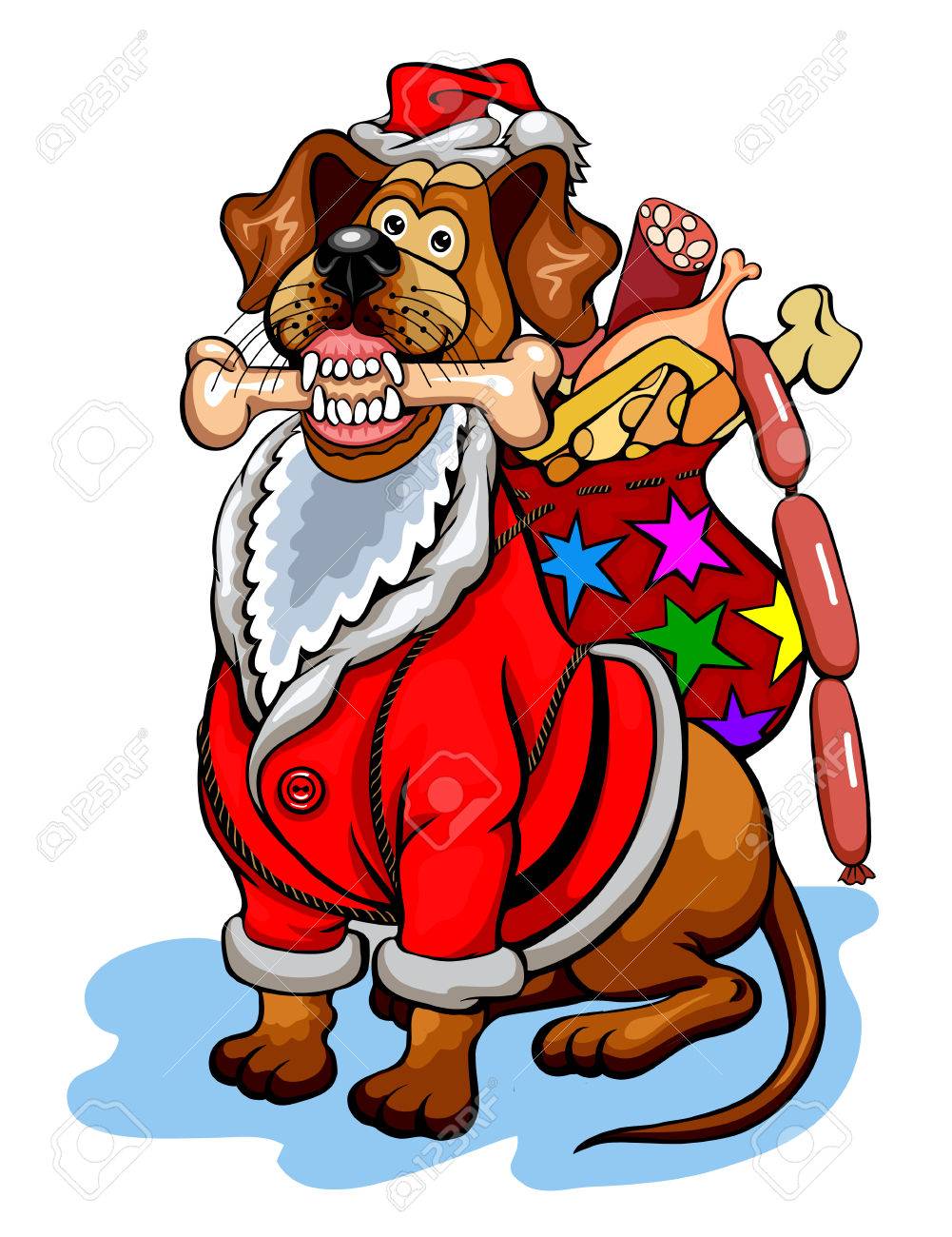Hund Mit Weihnachtsgeschenken Fur Hunde Weihnachten Vektor Illustration Lizenzfrei Nutzbare Vektorgrafiken Clip Arts Illustrationen Image