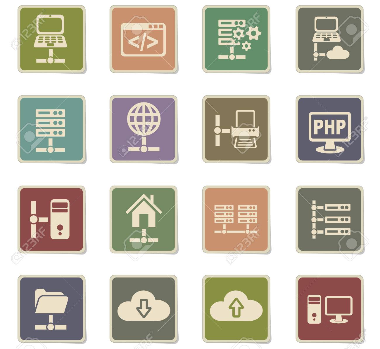 ユーザー インターフェイス設計のサーバー Web アイコン のイラスト素材 ベクタ Image