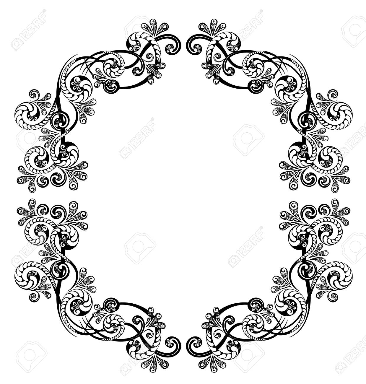 Vintage Decorative Monogram Calligraphic Border Template Signage Royalty Free Cliparts Vectors And Stock Illustration Image 124057400