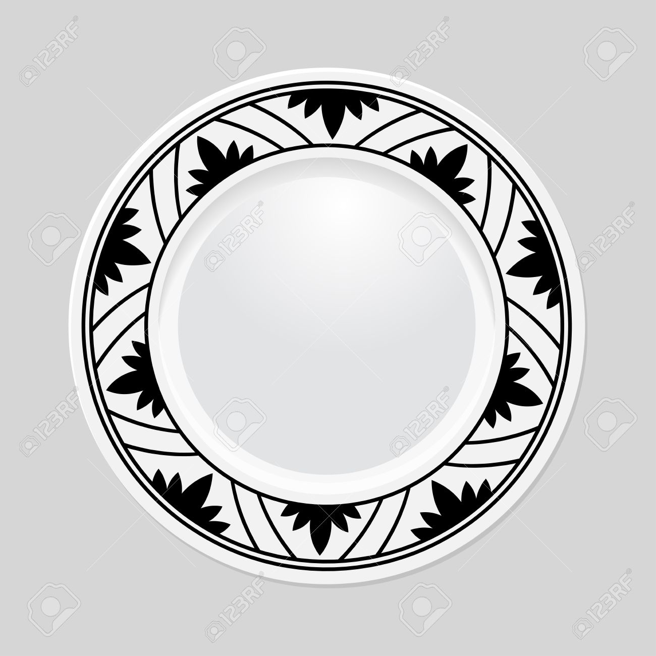 Decorative Plate With Patterned Border On Gray Background Top Royalty Free Cliparts Vectors And Stock Illustration Image 36647356