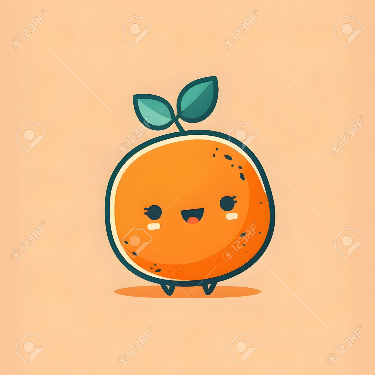 Cute Little Orange Fruit With Kawaii Face. Funny, Cheerful And Friendly  Food Faces. Chibi Happy Cartoon Characters. Generative AI Vector  Illustration. Stock Photo, Picture and Royalty Free Image. Image 206194617., image size:1300x1300