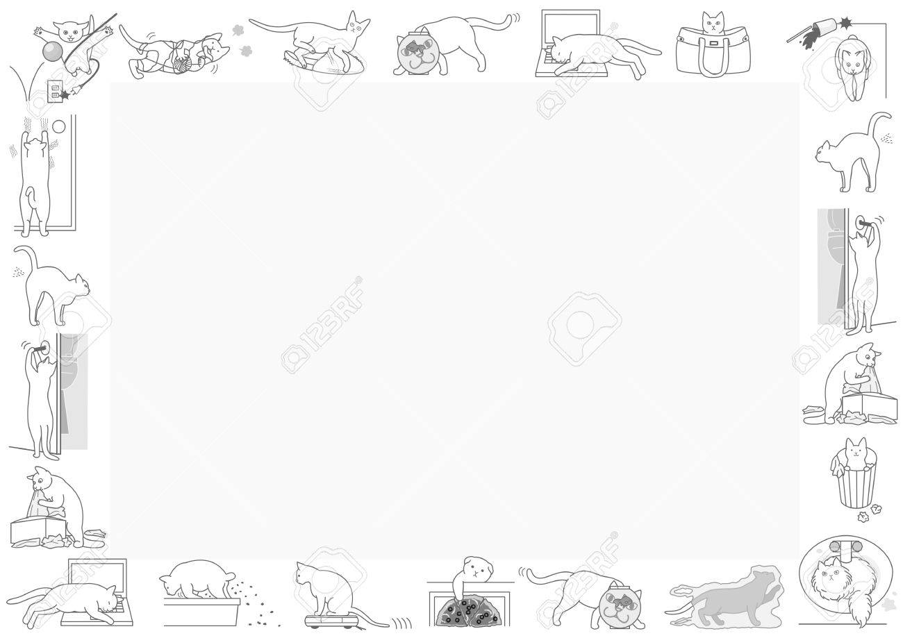 悪い猫フレームのイラスト素材 ベクタ Image 悪い猫フレームのイラスト素材 ベクタ Image