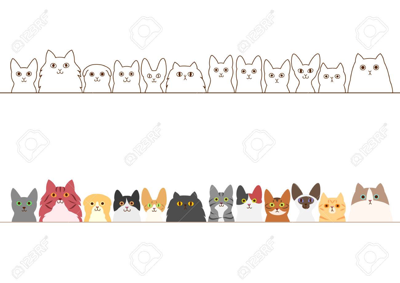 猫枠セットのイラスト素材 ベクタ Image 猫枠セットのイラスト素材 ベクタ Image