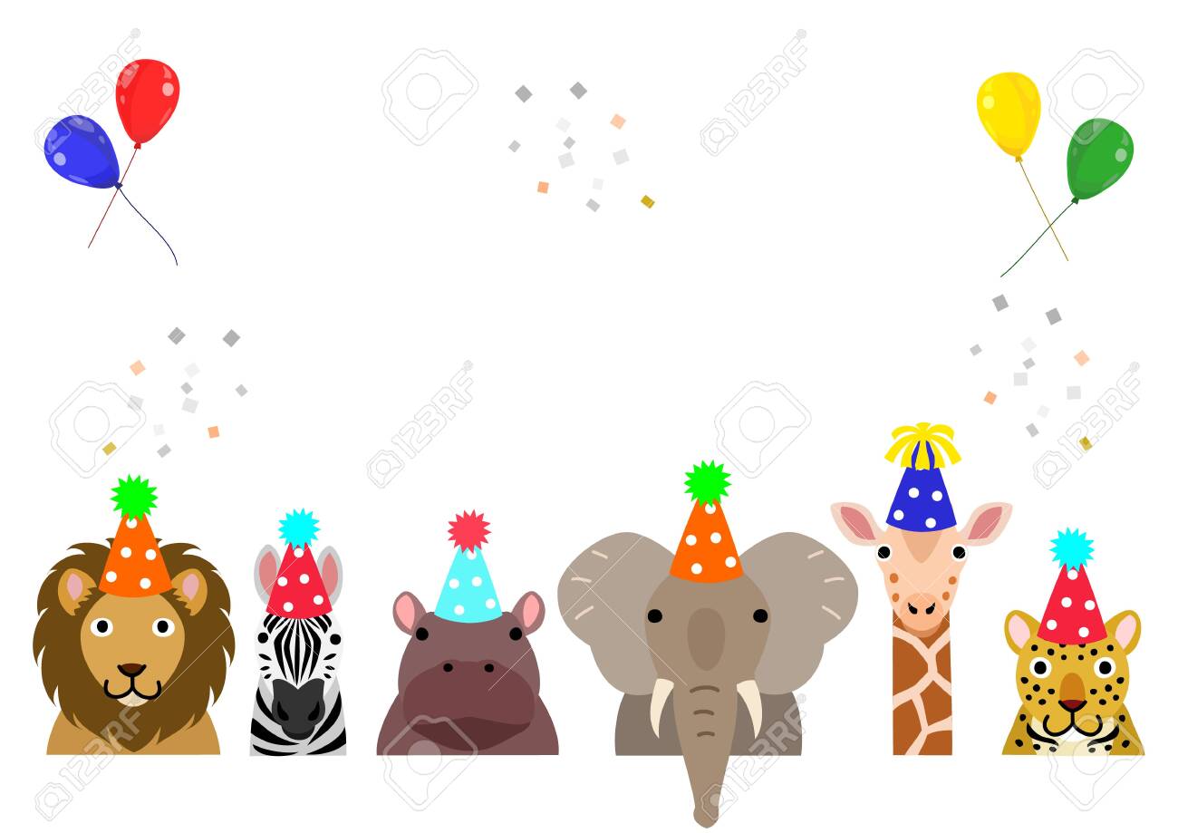 Hat Template Safari Animals With Party Hats Printable Party Hats