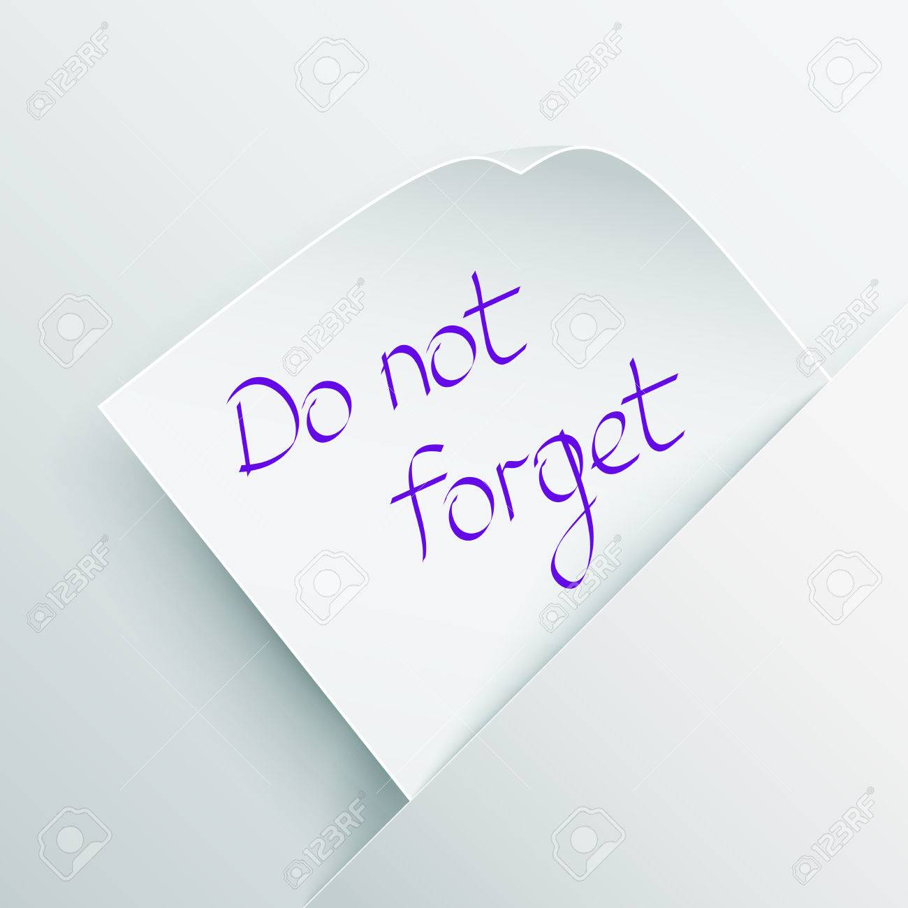 メッセージと白い棒メモ紙のポケットに挿入された忘れてはいけないのイラスト素材 ベクタ Image