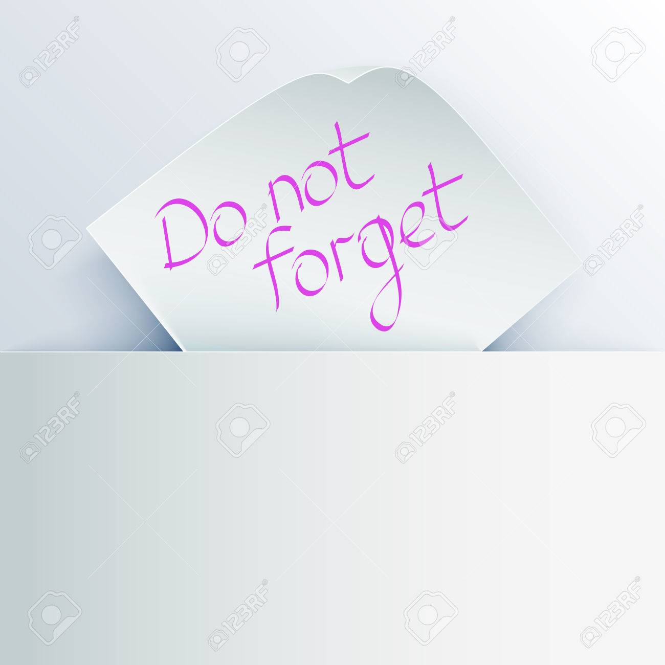 メッセージと白い棒のノートを紙のポケットに挿入された忘れないでください のイラスト素材 ベクタ Image