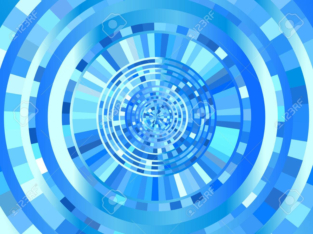abstract blue futuristic tunnel background elements for hi tech blue tunnel