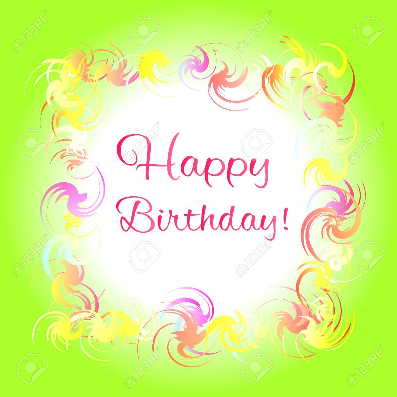 happy birthday pink and green