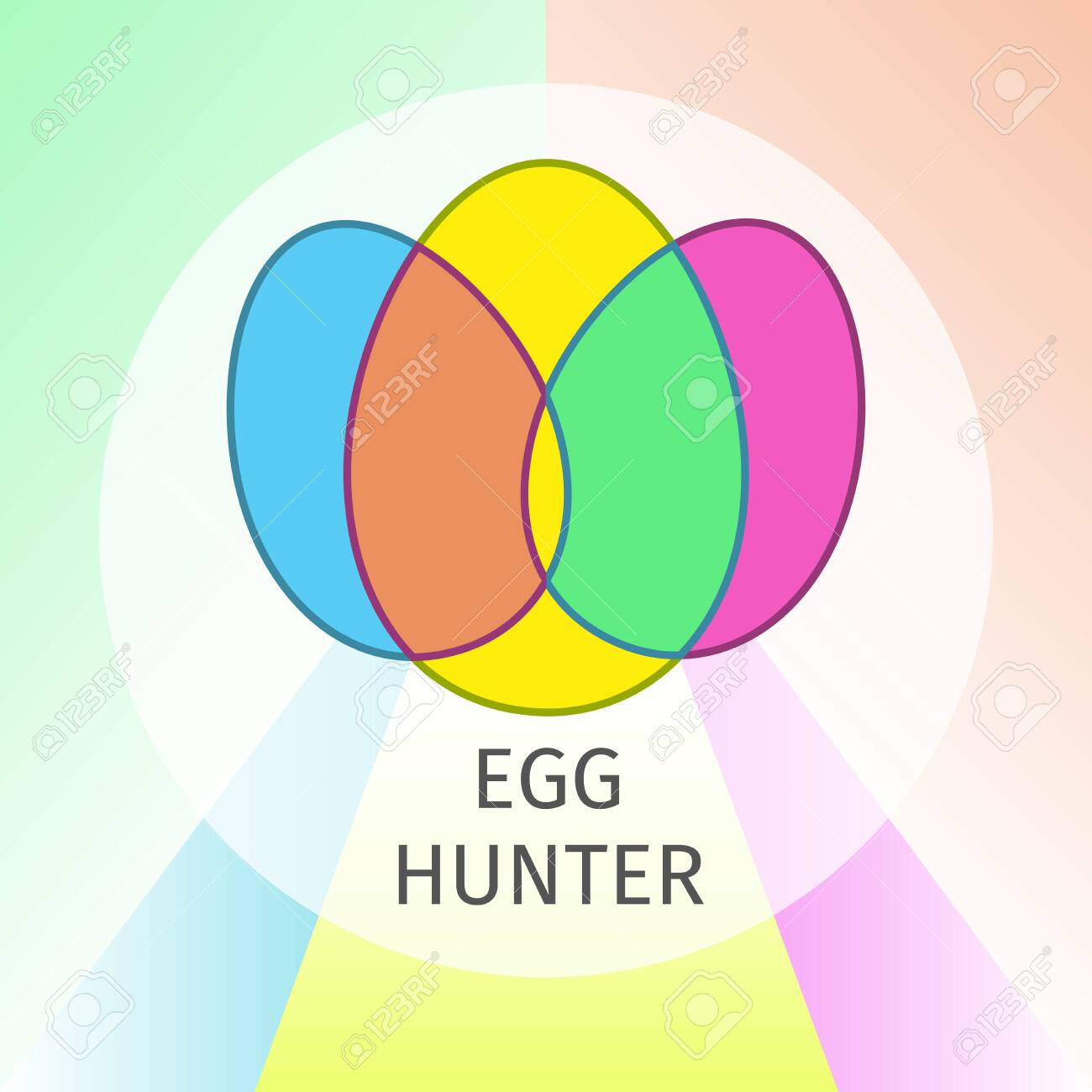 Egg Hunter Easter Flat Banner Simple Logo Made From Three Intersecting Royalty Free Cliparts Vectors And Stock Illustration Image