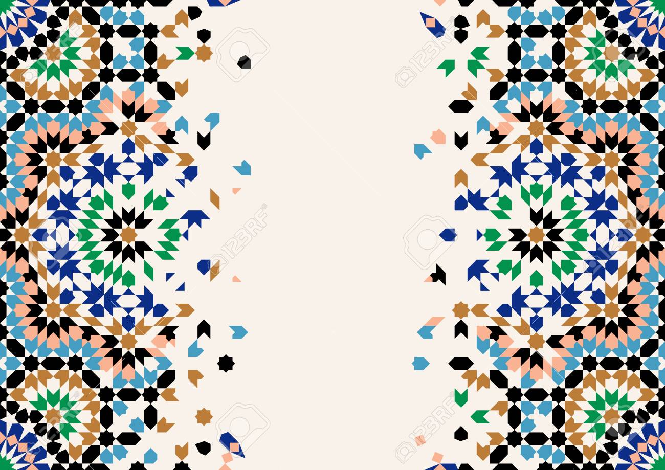 morocco disintegration template islamic mosaic design abstract