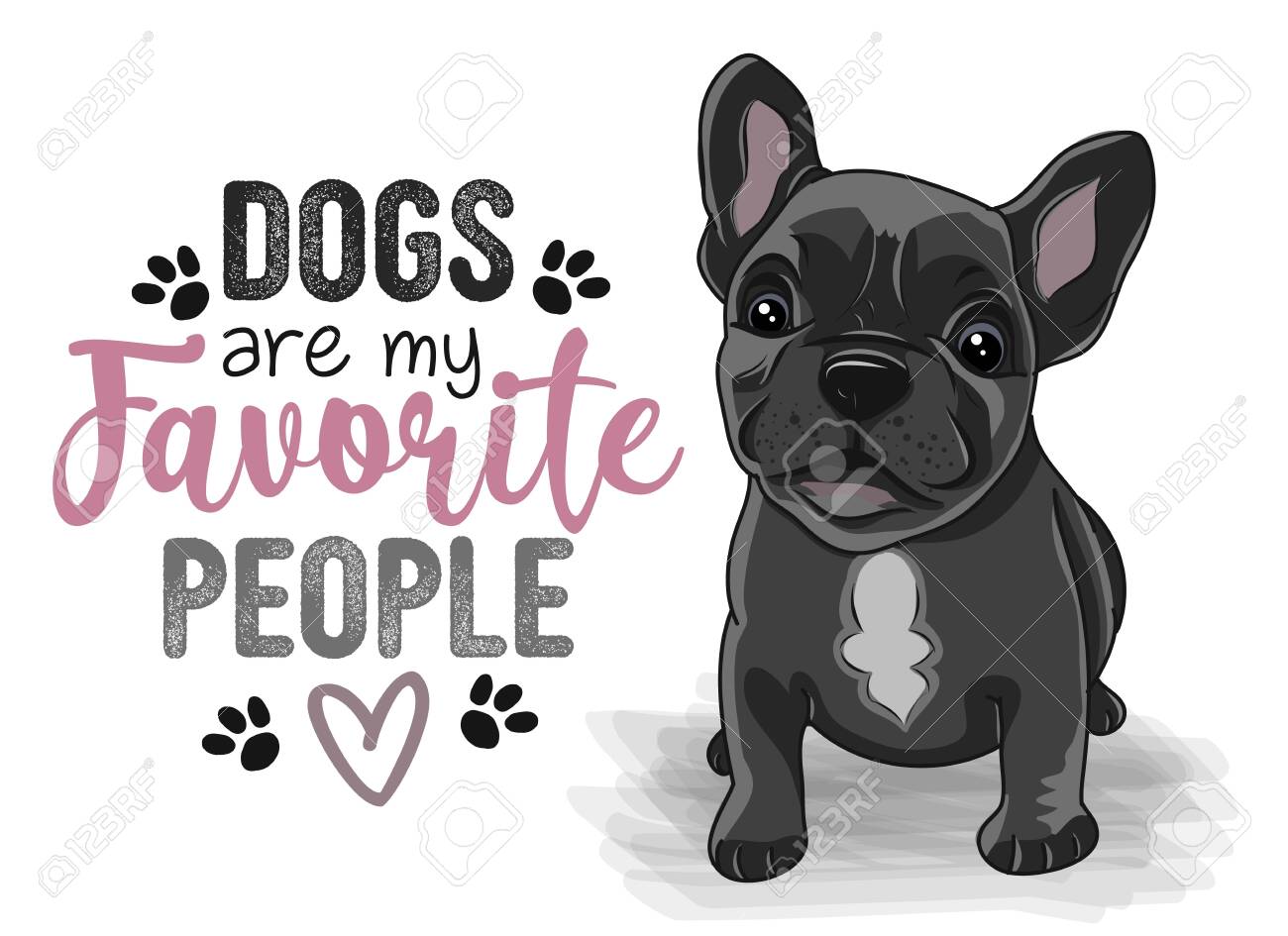 Dogs Are My Favorite People Funny Hand Drawn Vector Saying Royalty Free Cliparts Vectors And Stock Illustration Image 147780022
