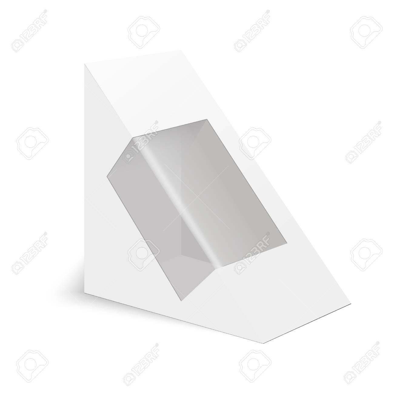 white cardboard triangle box packaging for sandwich food gift