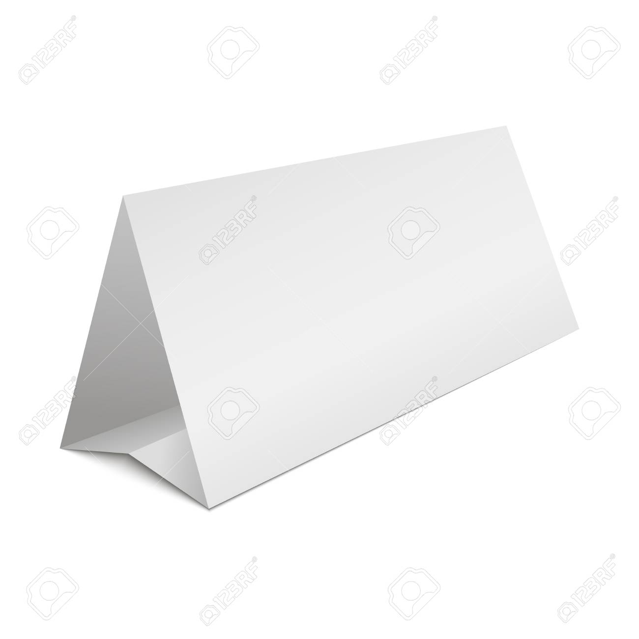 ホワイトペーパースタンドテーブルタグチラシ文房具パンフレット ベクトルイラストレーション のイラスト素材 ベクタ Image