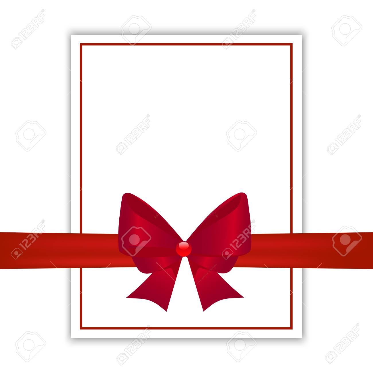 blank greeting card with red bow invitation flyer or brochure template vector illustration royalty free cliparts vectors and stock illustration image 91368470