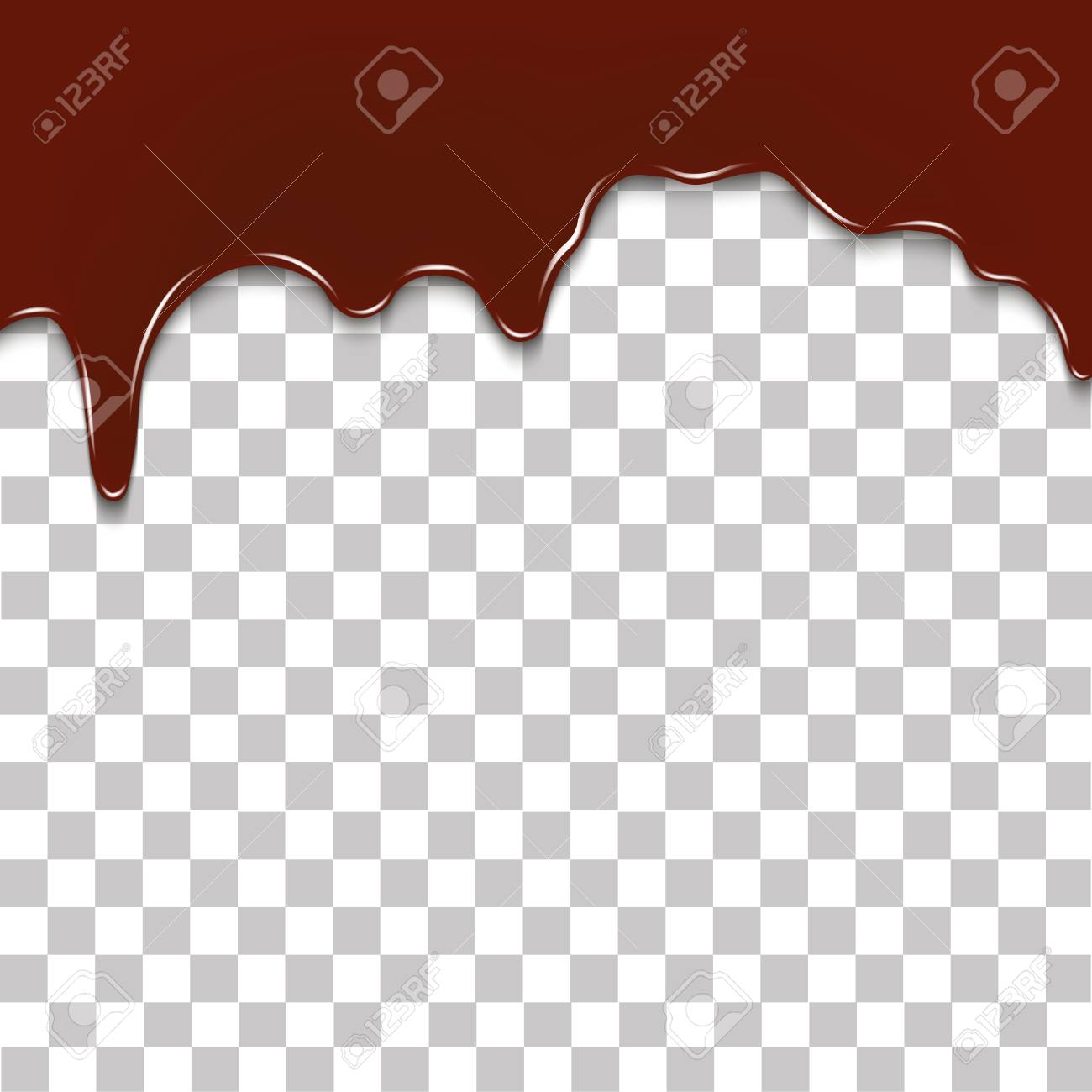 溶かされたチョコレートは 透明な背景に滴下します 現実的なベクトルの背景 のイラスト素材 ベクタ Image