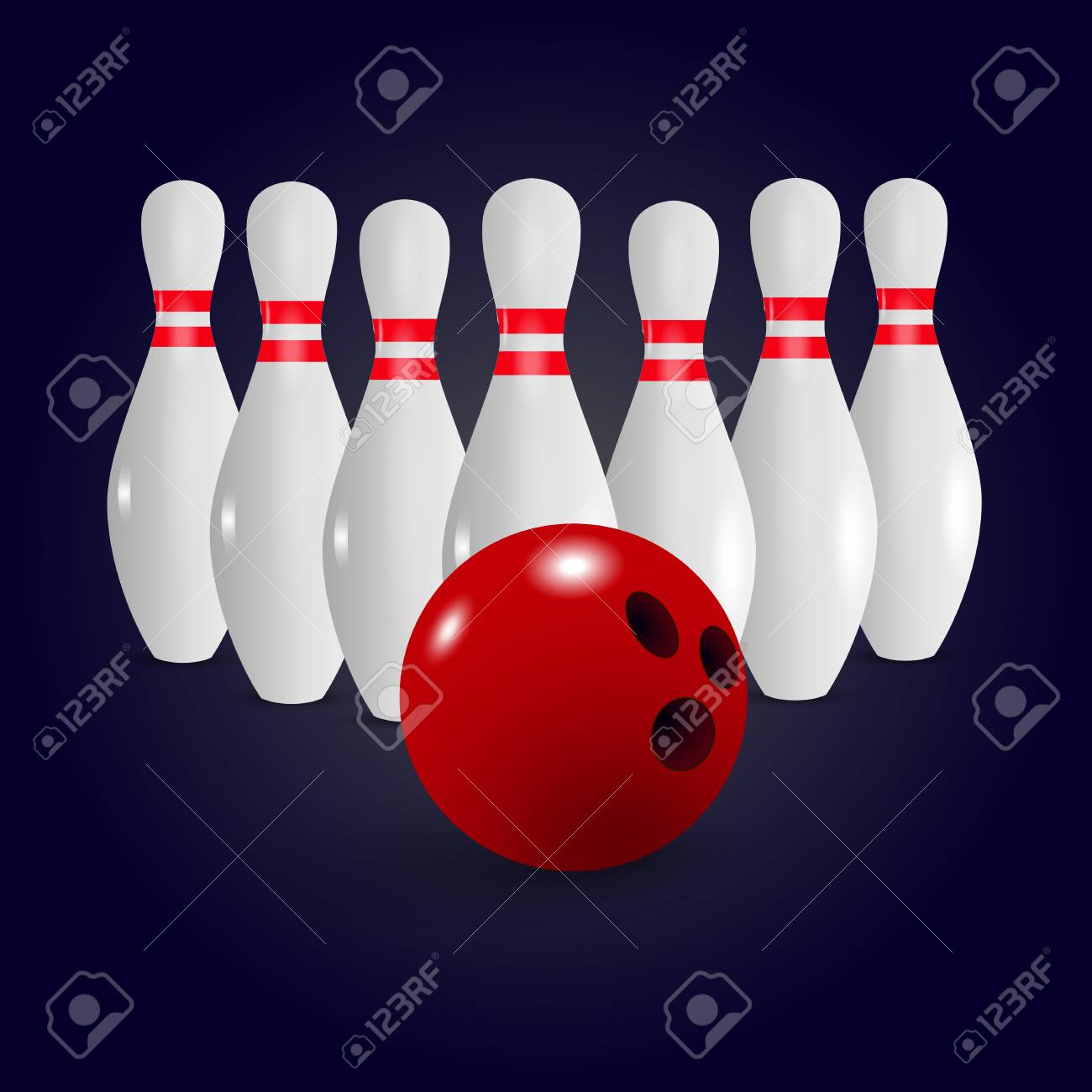 ボウリングリアルなイラストの背景 ボウリングゲームのレジャーコンセプト のイラスト素材 ベクタ Image