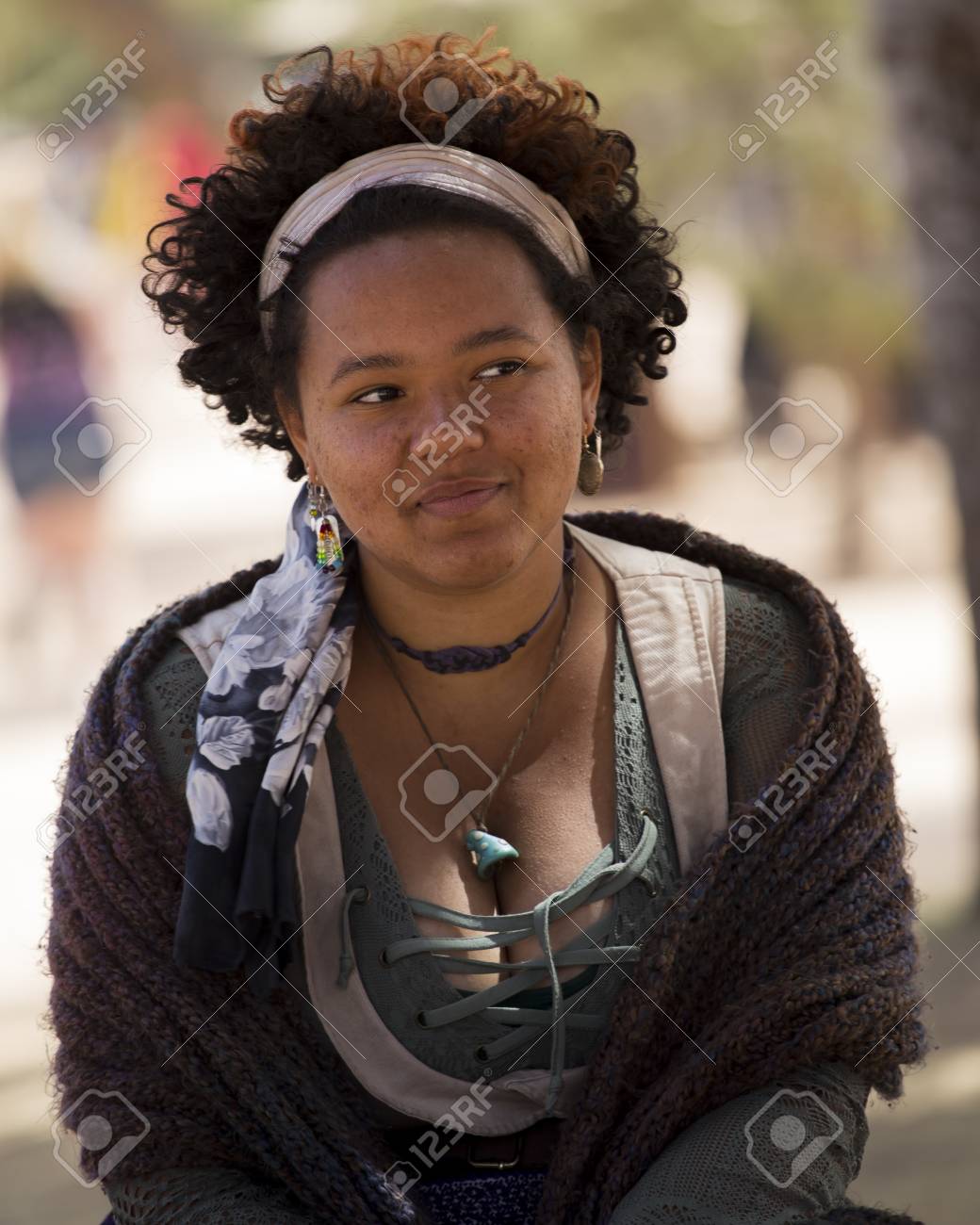 One of many women dressed in period costume at the Renaissance festival in the Phoenix area. Each played a role whether merchant, musician, particpant