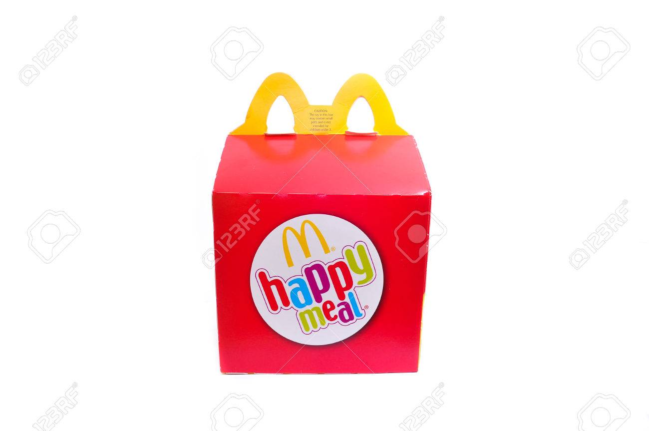 KUALA LUMPUR, MALAYSIA - APRIL 22, 2014: McDonalds Happy Meal box for kids on white background. McDonalds is the worlds biggest fast food chain. - 39009375 KUALA LUMPUR, MALAYSIA - APRIL 22, 2014: McDonalds Happy Meal box for kids on white background. McDonalds is the worlds biggest fast food chain. - 39009375