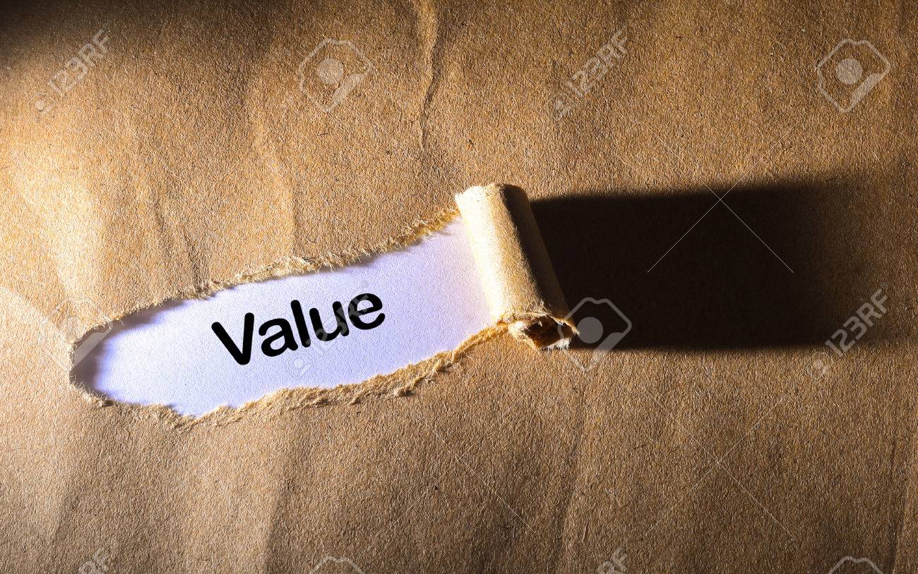 torn paper with word value - 46606566 torn paper with word value - 46606566