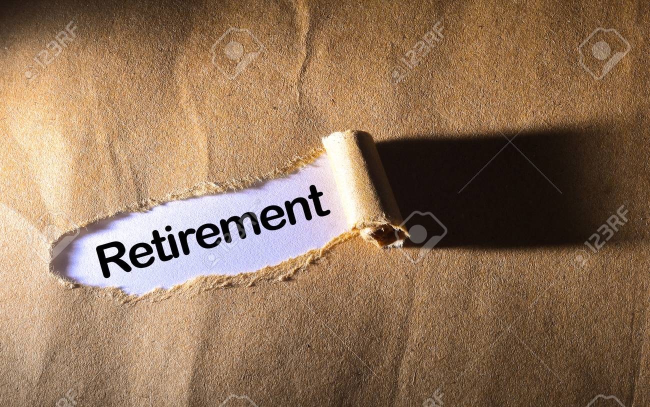 torn paper with word retirement - 46607082 torn paper with word retirement - 46607082