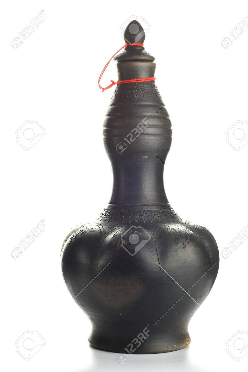Clay vase or Labu Sayung on isolated white background - 61137312 Clay vase or Labu Sayung on isolated white background - 61137312