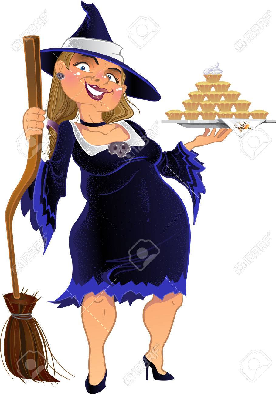 ケーキと本当の暗い魔法使い ベクトルのイラスト素材 ベクタ Image