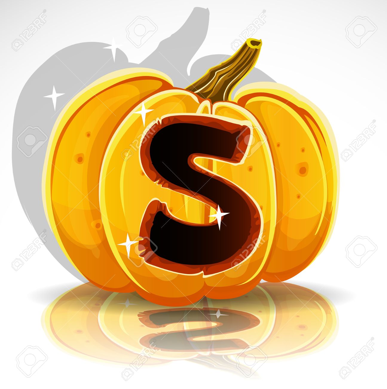 Happy Halloween Font Cut Out Pumpkin Letter S Royalty Free Cliparts