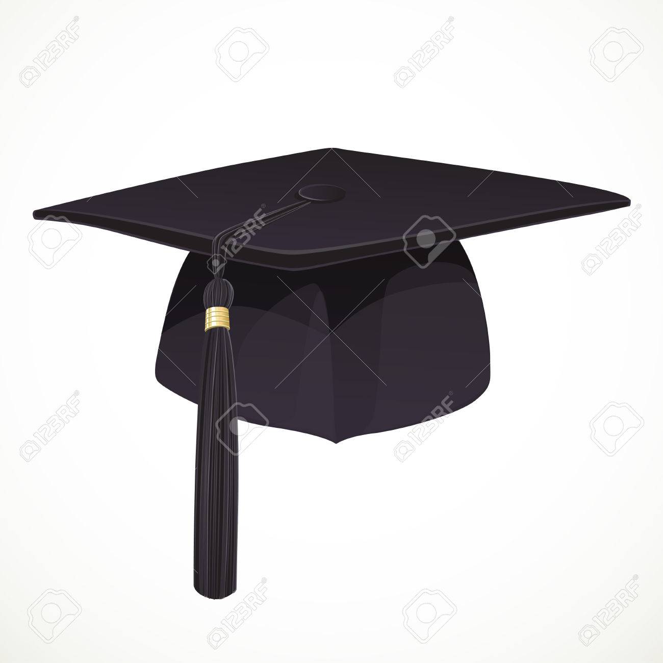 black academic hat with a tassel 1 isolated on white background