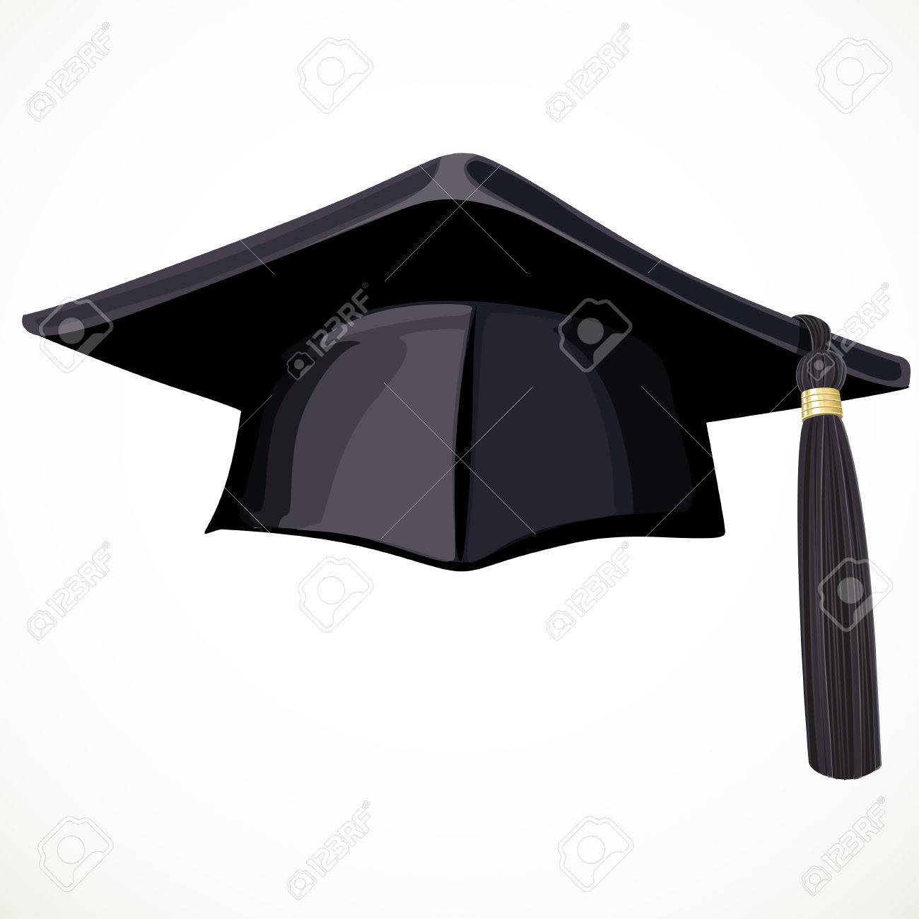 black academic hat with a tassel 4 isolated on white background