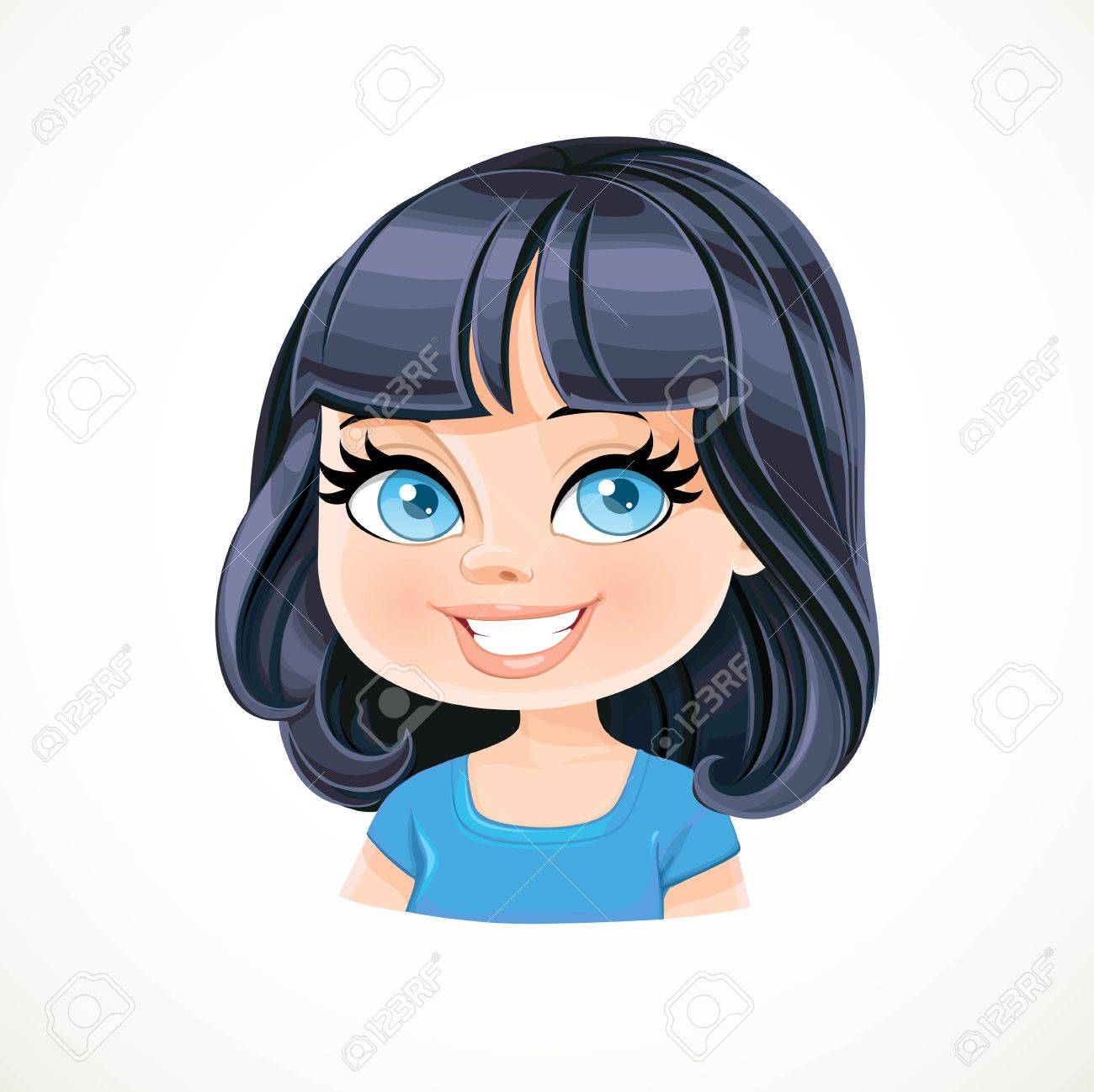 Premium Vector Anime girl with brunette bob haircut vector art