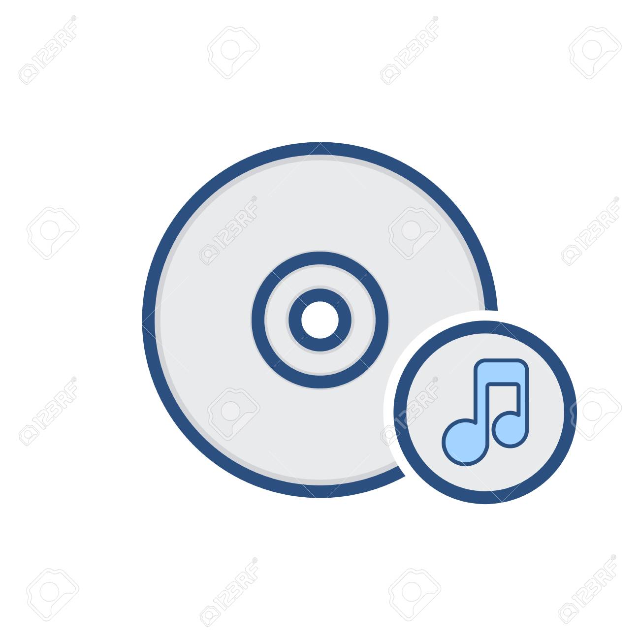 Cd のコンパクト ディスク ドライブの音楽の記憶アイコン ベクトルの図のイラスト素材 ベクタ Image