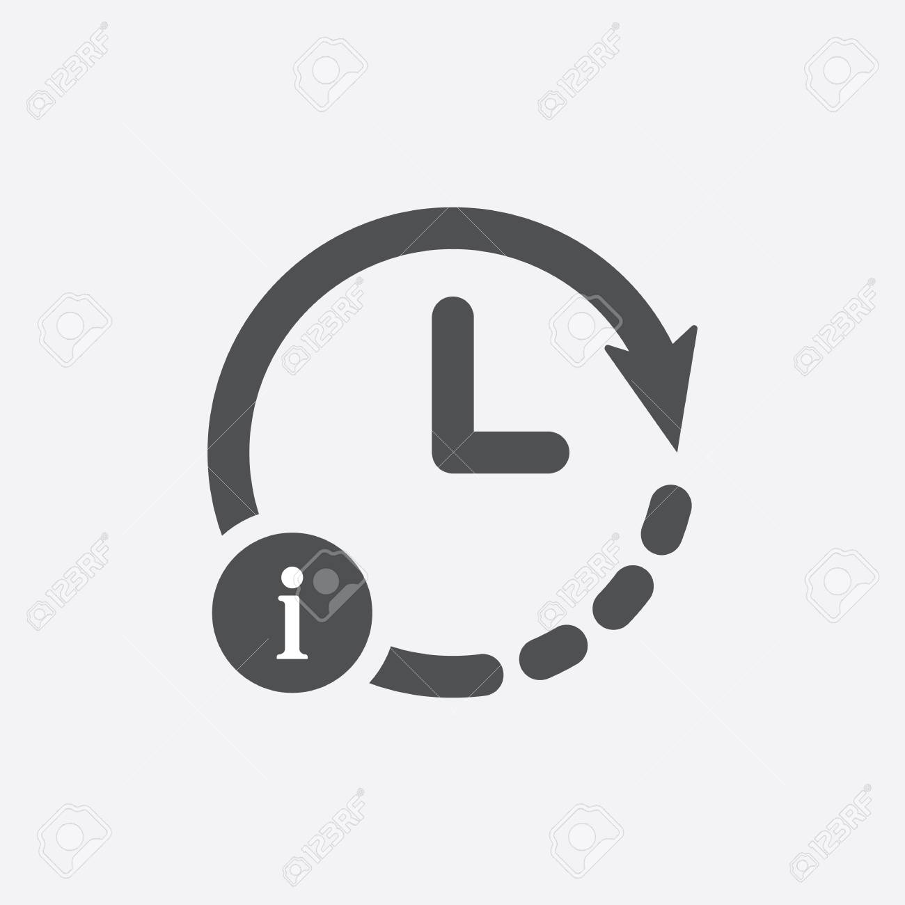 情報記号付きの時計アイコン 時計のアイコンと約 Faq ヘルプ ヒントシンボル ベクトルアイコンのイラスト素材 ベクタ Image