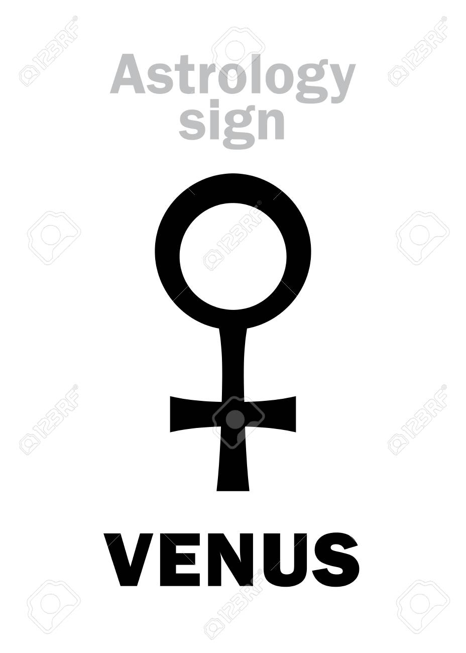 Alfabeto De Astrología: VENUS, Planeta Menor Clásico. Signo De Caracteres  Jeroglíficos (símbolo Lingam). Ilustraciones svg, vectoriales, clip art  vectorizado libre de derechos. Image 119759718