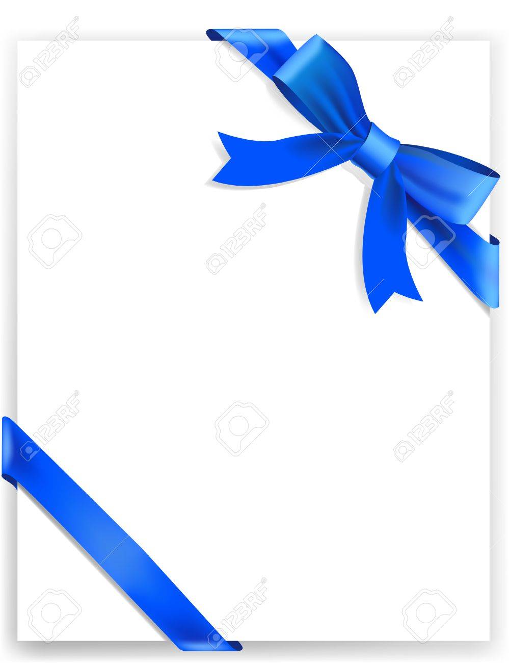 結ばれた青リボンと背景のグリーティング カード ベクトル イラストのイラスト素材 ベクタ Image