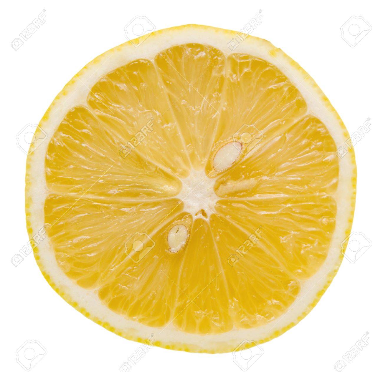 slice of lemon on white background