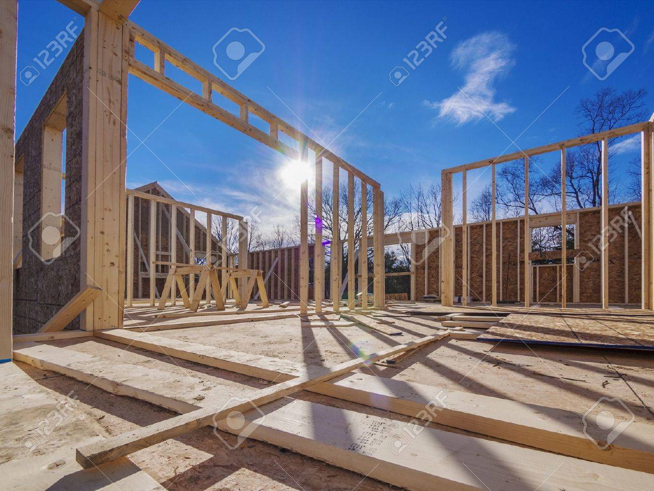 new house framing construction stock photo picture and royalty free