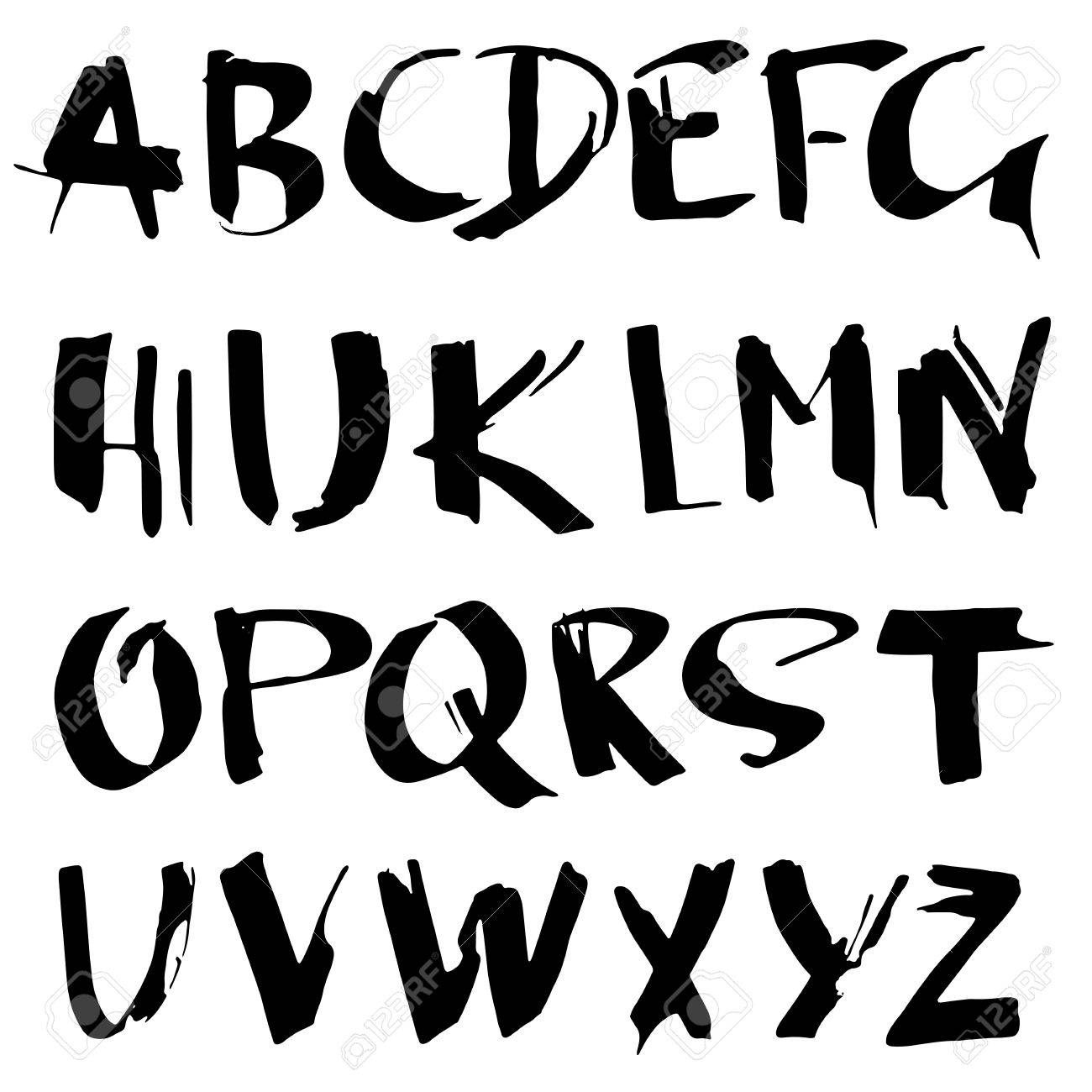 手描き乾燥ブラシ フォントです モダンな筆文字 グランジ スタイルのアルファベット ベクトルの図 の写真素材 画像素材 Image 手描き乾燥ブラシ フォントです モダンな筆文字 グランジ スタイルのアルファベット ベクトルの図 の写真素材 画像素材 Image