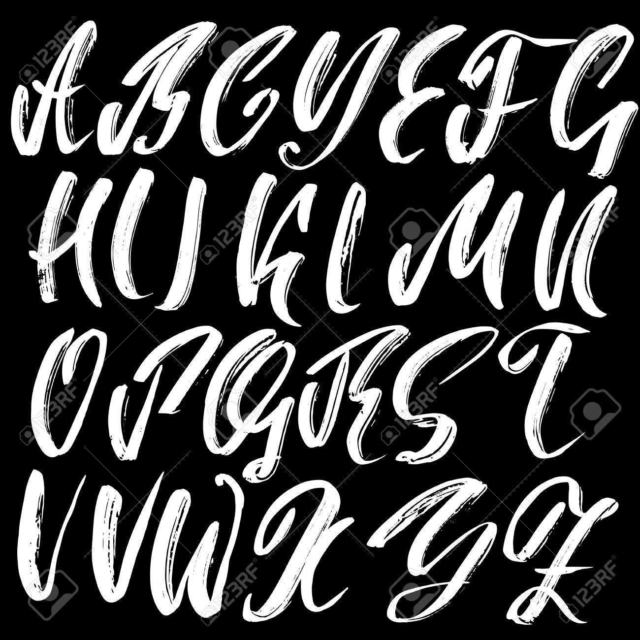 手描き乾燥ブラシ フォントです モダンな筆文字 グランジ スタイルのアルファベット ベクトルの図 のイラスト素材 ベクタ Image 手描き乾燥ブラシ フォントです モダンな筆文字 グランジ スタイルのアルファベット ベクトルの図 のイラスト素材 ベクタ Image