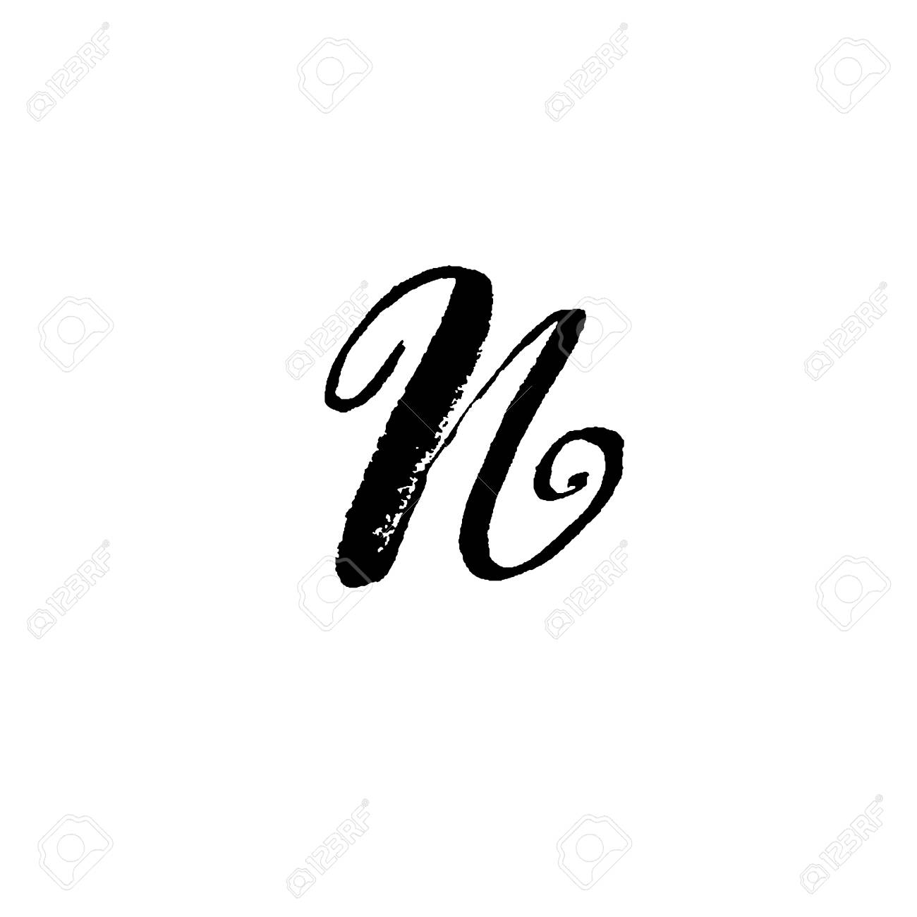 Letter N Handwritten By Dry Brush Rough Strokes Font Vector Royalty Free Cliparts Vectors And Stock Illustration Image