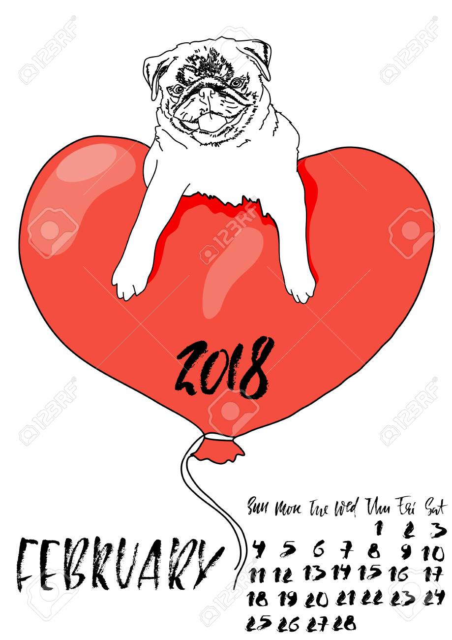 february 2018 calendar clip art