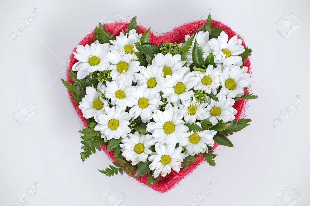 Bouquet De Fleurs à La Saint Valentin En Forme De Coeur
