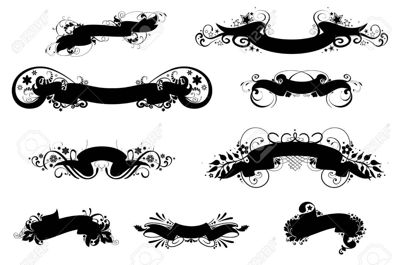 banner decorative labels for design 2 stock photo picture and