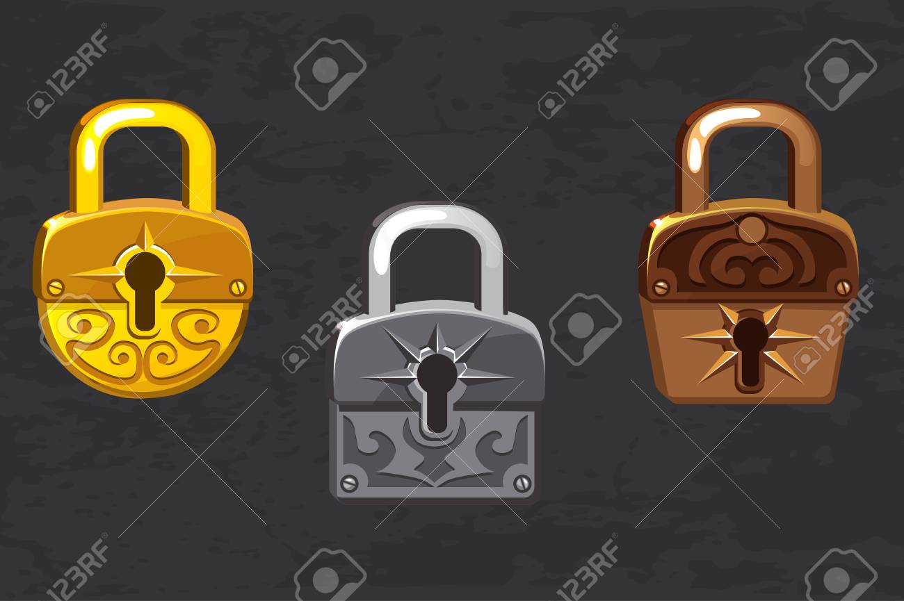 金 銀 青銅の南京錠の漫画コレクション ゲームやアプリのuiアイコン デザイン要素 のイラスト素材 ベクタ Image 金 銀 青銅の南京錠の漫画コレクション ゲームやアプリのuiアイコン デザイン要素 のイラスト素材 ベクタ Image