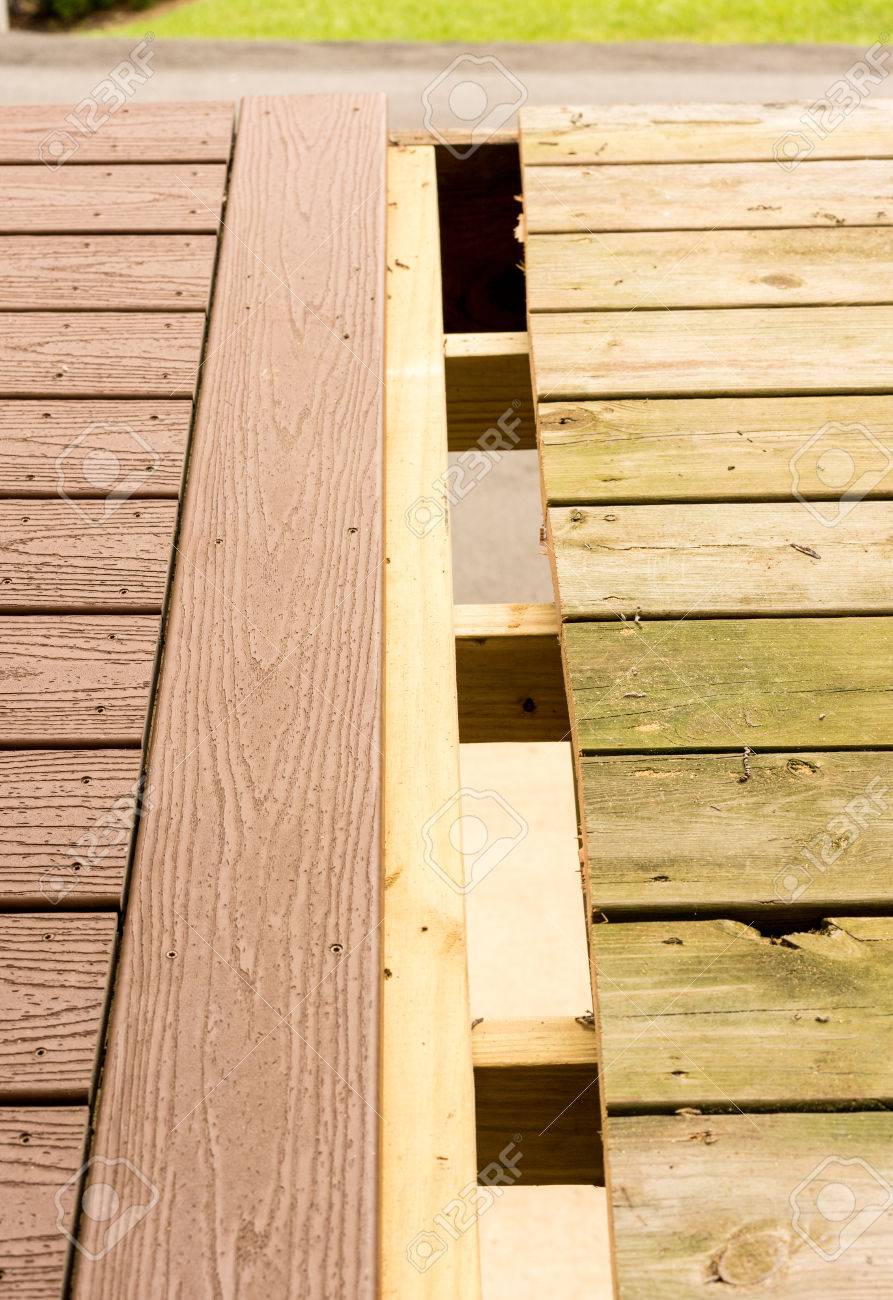 wood deck repair cedar repair and replacement of an old wooden deck or patio with modern composite plastic material stock and replacement of an old wooden deck or patio with modern wood deck repair cedar repair and replacement of an old wooden deck or patio with modern composite plastic material stock and replacement of an old wooden deck or patio with modern